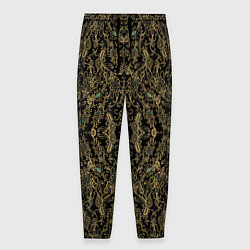 Брюки на резинке мужские Славяно - русский орнамент узоры с позолотой, цвет: 3D-принт