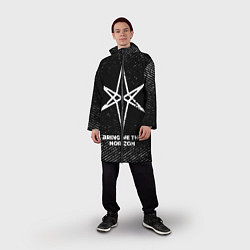 Дождевик мужской Bring Me the Horizon с потертостями на темном фоне, цвет: 3D-принт — фото 2