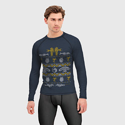 Рашгард мужской Новогодний свитер Чужой, цвет: 3D-принт — фото 2
