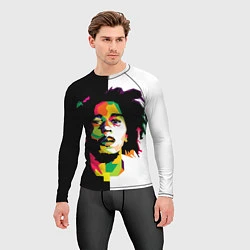 Рашгард мужской Bob Marley: Colors, цвет: 3D-принт — фото 2