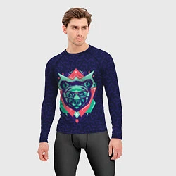 Рашгард мужской Hipster Bear, цвет: 3D-принт — фото 2