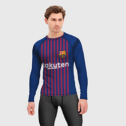 Рашгард мужской FC Barcelona: Messi Home 18/19, цвет: 3D-принт — фото 2