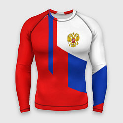 Мужской рашгард Russia: Geometry Tricolor