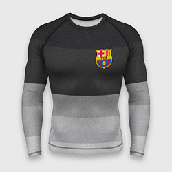Рашгард мужской ФК Барселона: Серый стиль, цвет: 3D-принт