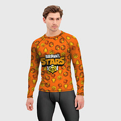 Рашгард мужской Brawl Stars: Orange Team, цвет: 3D-принт — фото 2