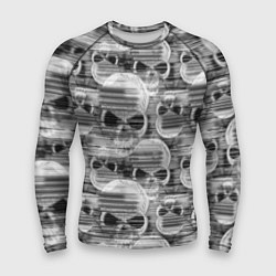Рашгард мужской Серые черепа - растр, цвет: 3D-принт