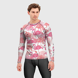 Рашгард мужской Рай фламинго, цвет: 3D-принт — фото 2