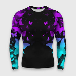 Мужской рашгард Бабочки в неоне