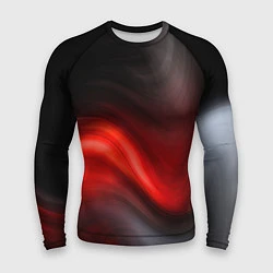 Рашгард мужской BLACK RED WAVES АБСТРАКЦИЯ, цвет: 3D-принт