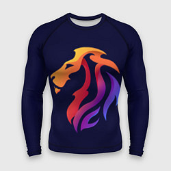 Рашгард мужской Градиентный лев в минимализме, цвет: 3D-принт