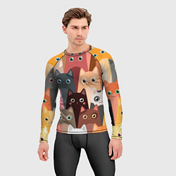 Рашгард мужской Котики мультяшные, цвет: 3D-принт — фото 2