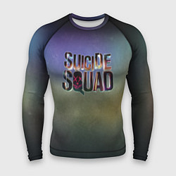 Рашгард мужской SUICIDE SQUAD 2016 лого металл, цвет: 3D-принт