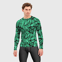 Рашгард мужской Зеленый абстрактный узор, цвет: 3D-принт — фото 2