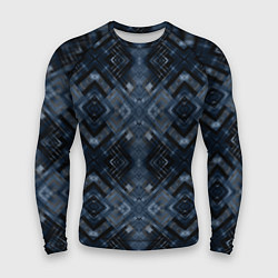 Рашгард мужской Темный синий абстрактный узор, цвет: 3D-принт