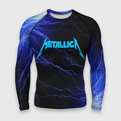 Мужской рашгард METALLICA BLUE FLASH МЕТАЛЛИКА СИНИЕ МОЛНИИ