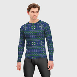 Рашгард мужской Узорный свитер, цвет: 3D-принт — фото 2