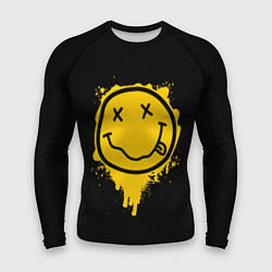 Мужской рашгард NIRVANA LOGO SMILE, БРЫЗГИ КРАСОК