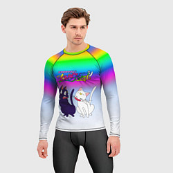 Рашгард мужской Луна и Артемис под радугой, цвет: 3D-принт — фото 2