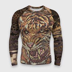 Рашгард мужской Хищный дикий тигр, цвет: 3D-принт