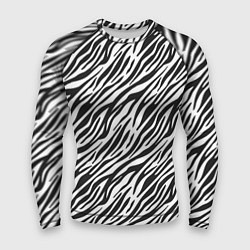 Рашгард мужской Чёрно-Белые полоски Зебры, цвет: 3D-принт