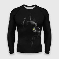 Рашгард мужской Черный кот на черном фоне, цвет: 3D-принт