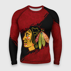 Рашгард мужской Chicago Blackhawks, Чикаго Блэкхокс, цвет: 3D-принт