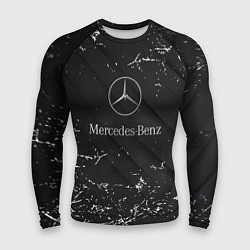Рашгард мужской Mercedes-Benz штрихи black, цвет: 3D-принт