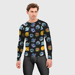 Рашгард мужской Планеты космос, цвет: 3D-принт — фото 2