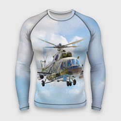 Рашгард мужской Многоцелевой вертолёт МИ-8, цвет: 3D-принт