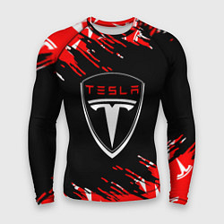 Рашгард мужской Tesla - Logo Sport Auto, цвет: 3D-принт