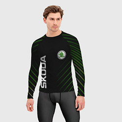 Рашгард мужской Skoda Шкода Полосы, цвет: 3D-принт — фото 2