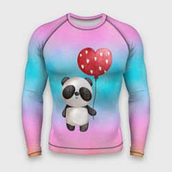 Рашгард мужской Маленькая панда с сердечком, цвет: 3D-принт