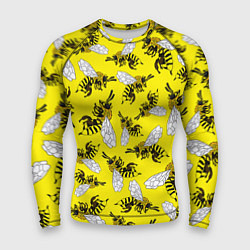 Рашгард мужской Пчелы на желтом, цвет: 3D-принт