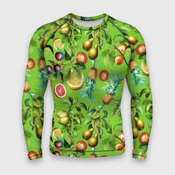 Рашгард мужской Сочные фрукты паттерн, цвет: 3D-принт
