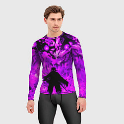 Рашгард мужской РЕНГОКУ НЕОНОВЫЙ ОГОНЬ PURPLE, цвет: 3D-принт — фото 2