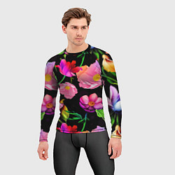 Рашгард мужской Цветочный узор Floral pattern, цвет: 3D-принт — фото 2