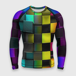 Рашгард мужской Colored Geometric 3D pattern, цвет: 3D-принт