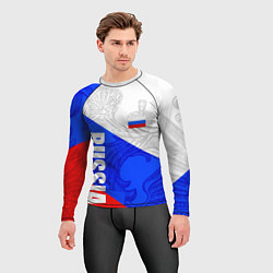 Рашгард мужской RUSSIA - SPORTWEAR - ТРИКОЛОР, цвет: 3D-принт — фото 2