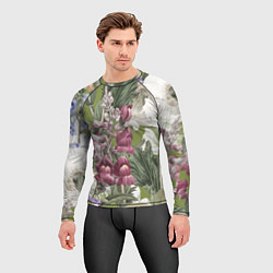 Рашгард мужской Цветы Ностальгический Весенний Узор, цвет: 3D-принт — фото 2