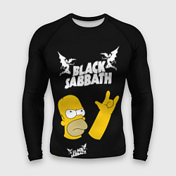 Рашгард мужской Black Sabbath Гомер Симпсон Simpsons, цвет: 3D-принт