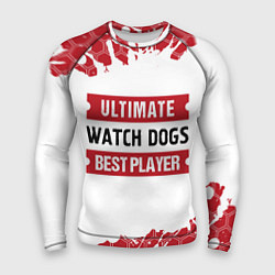 Рашгард мужской Watch Dogs: красные таблички Best Player и Ultimat, цвет: 3D-принт