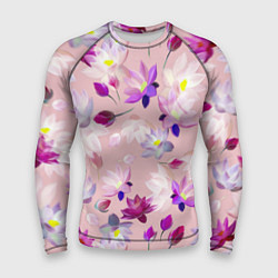 Рашгард мужской Цветы Разноцветные Лотосы, цвет: 3D-принт