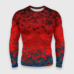 Рашгард мужской Абстрактный узор мраморный красно-синий, цвет: 3D-принт