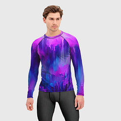Рашгард мужской Purple splashes, цвет: 3D-принт — фото 2