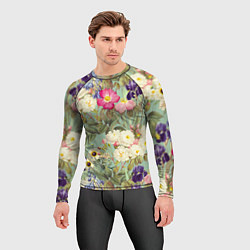 Рашгард мужской Красочные Цветы Лета, цвет: 3D-принт — фото 2