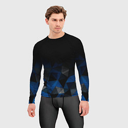 Рашгард мужской Черно-синий геометрический, цвет: 3D-принт — фото 2