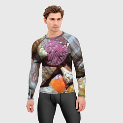 Рашгард мужской Композиция из океанских ракушек, цвет: 3D-принт — фото 2