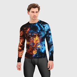 Рашгард мужской Огонь и вода - Огненный цветок, цвет: 3D-принт — фото 2