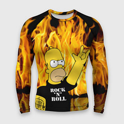 Рашгард мужской Homer Simpson - Rock n Roll!, цвет: 3D-принт