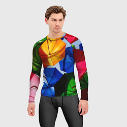 Рашгард мужской Разноцветные зонтики, цвет: 3D-принт — фото 2